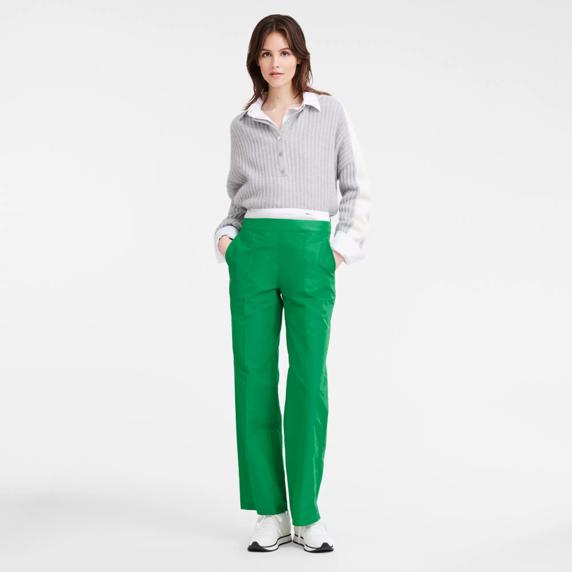 Pantalon droit avec empiècement | Longchamp Best Sale